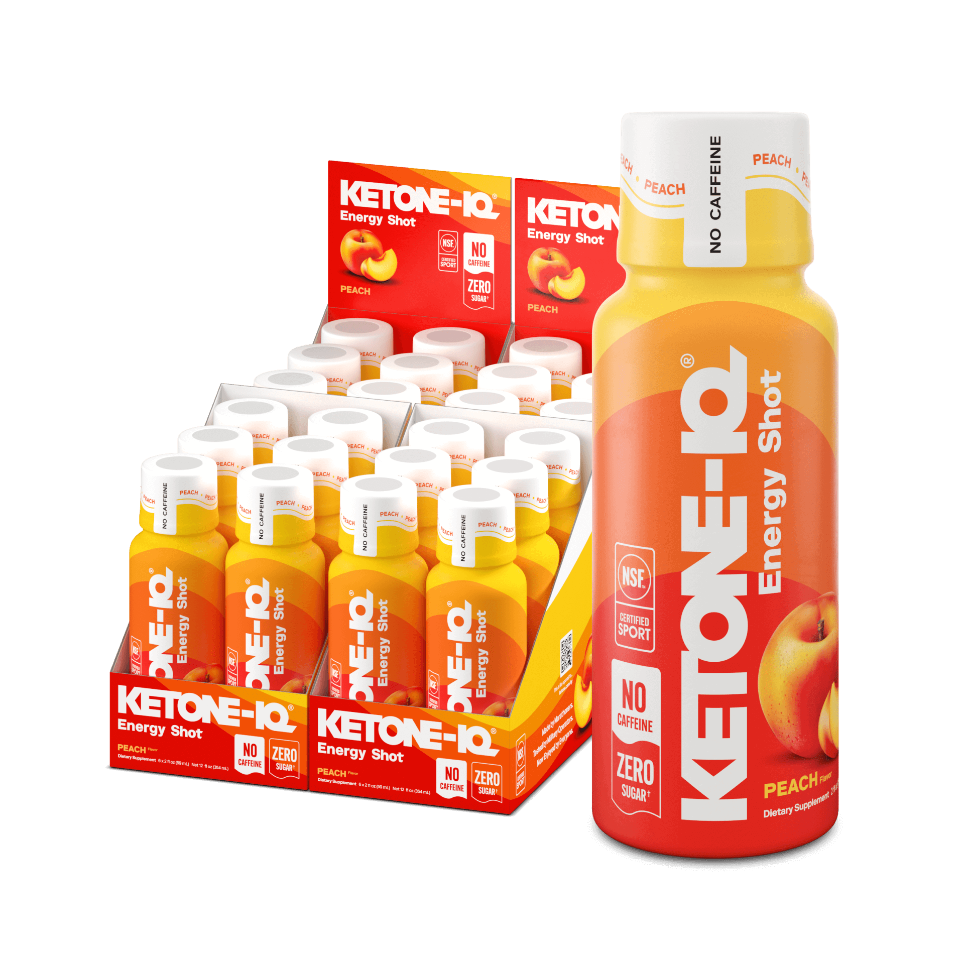 Ketone-IQ No Caffeine Shot Peach Ketone-IQ Shot Peach Base H.V.M.N. 24 Shots