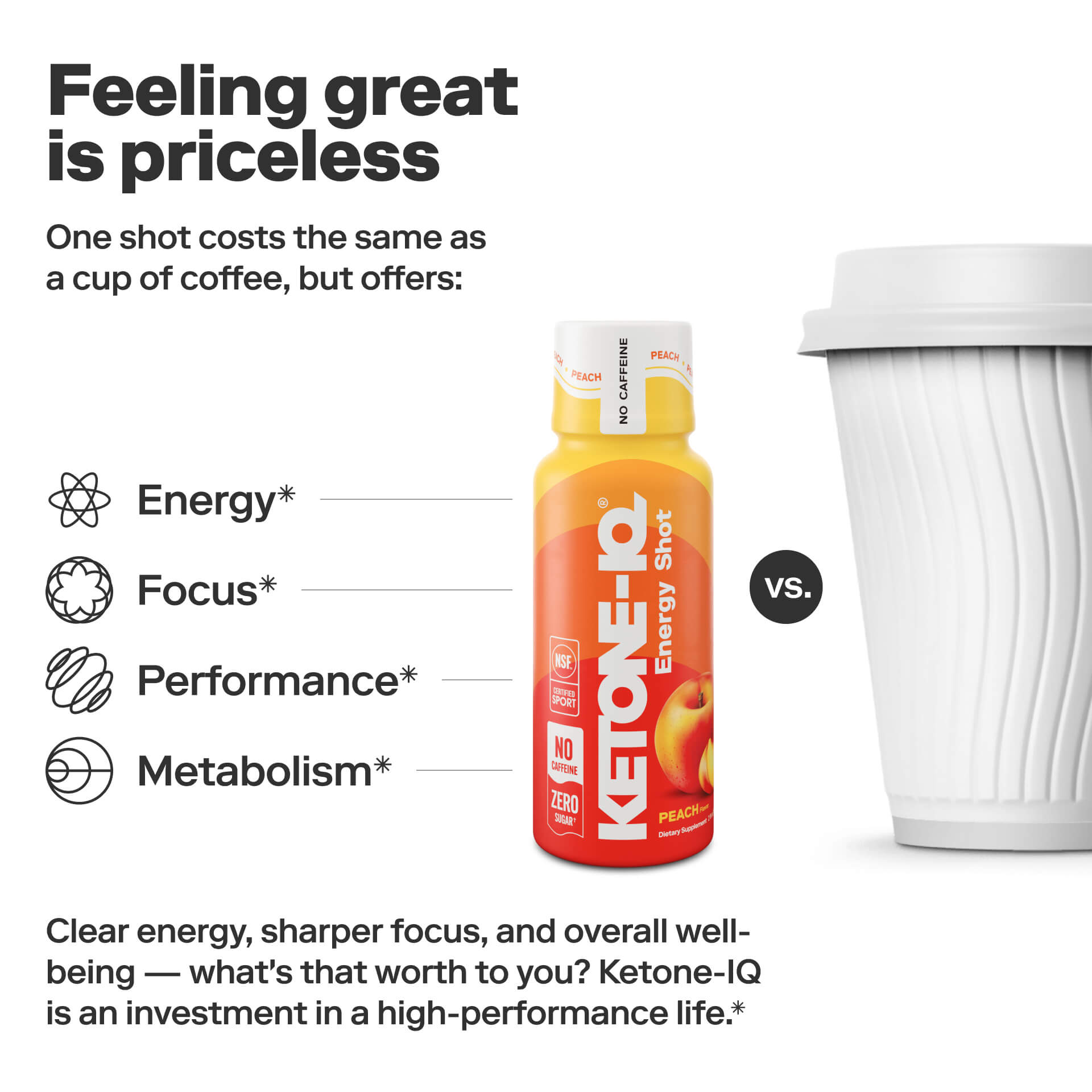Ketone-IQ No Caffeine Shot Peach Ketone-IQ Shot Peach Base Ketone-IQ