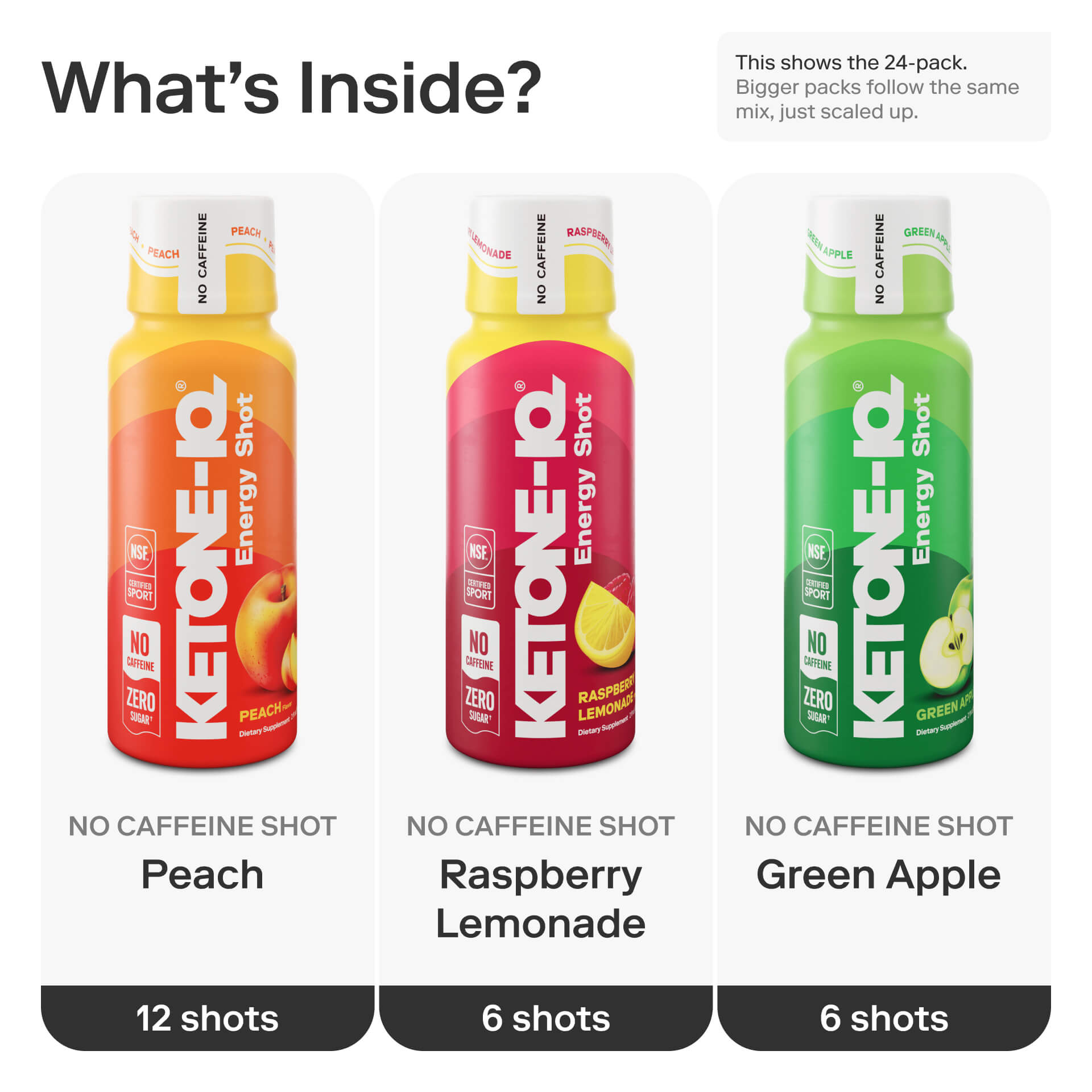 Ketone-IQ No Caffeine Shot Variety Ketone-IQ Shot Variety Base H.V.M.N.