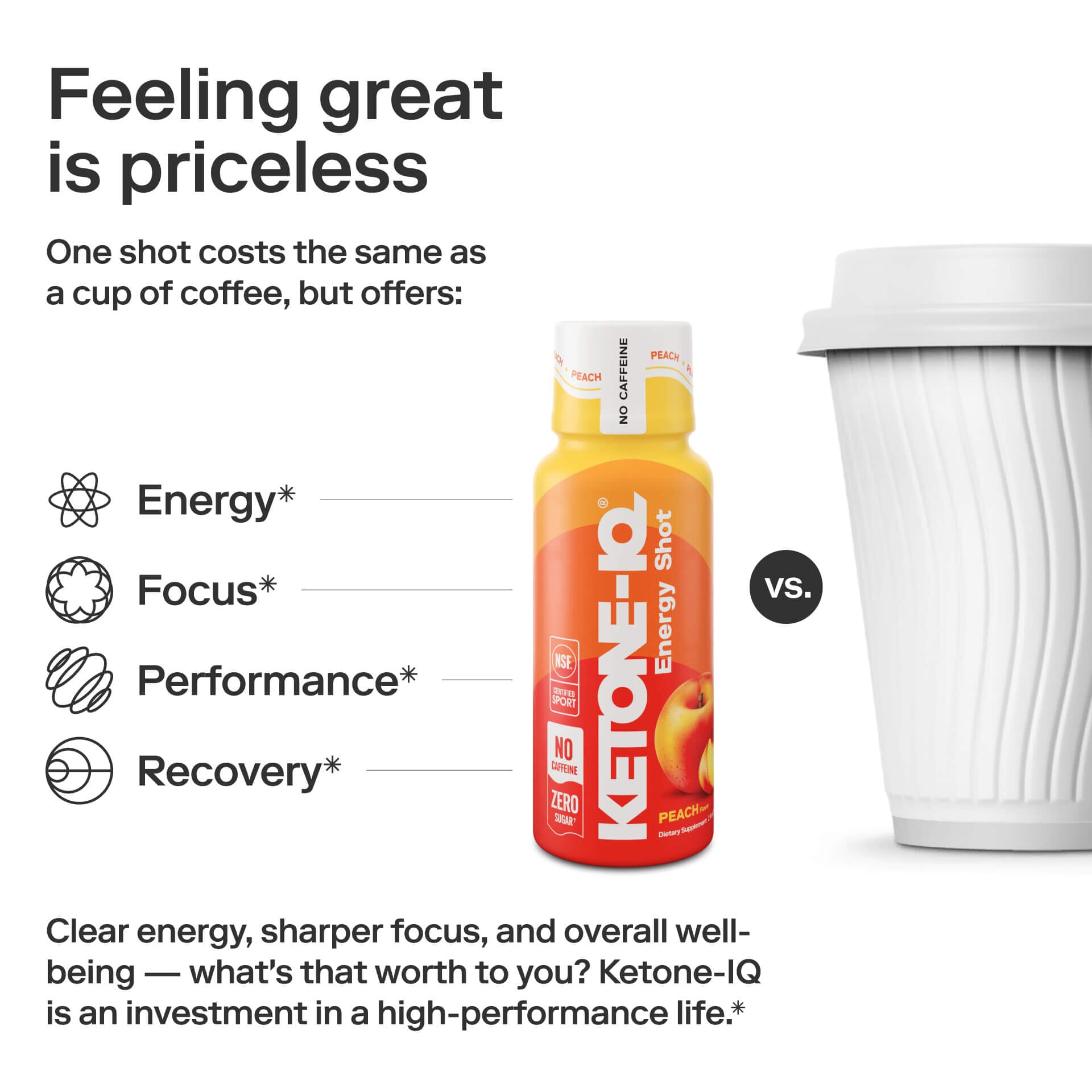 Ketone-IQ No Caffeine Shot Peach Ketone-IQ Shot Peach Superfiliate H.V.M.N.
