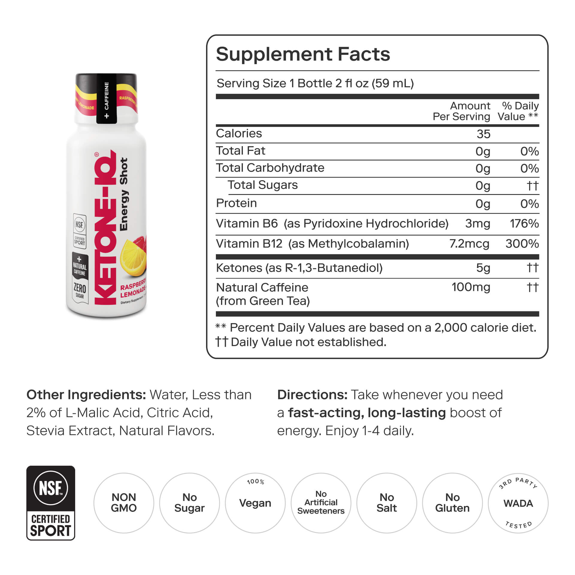 Ketone-IQ +Caffeine Shot Peach