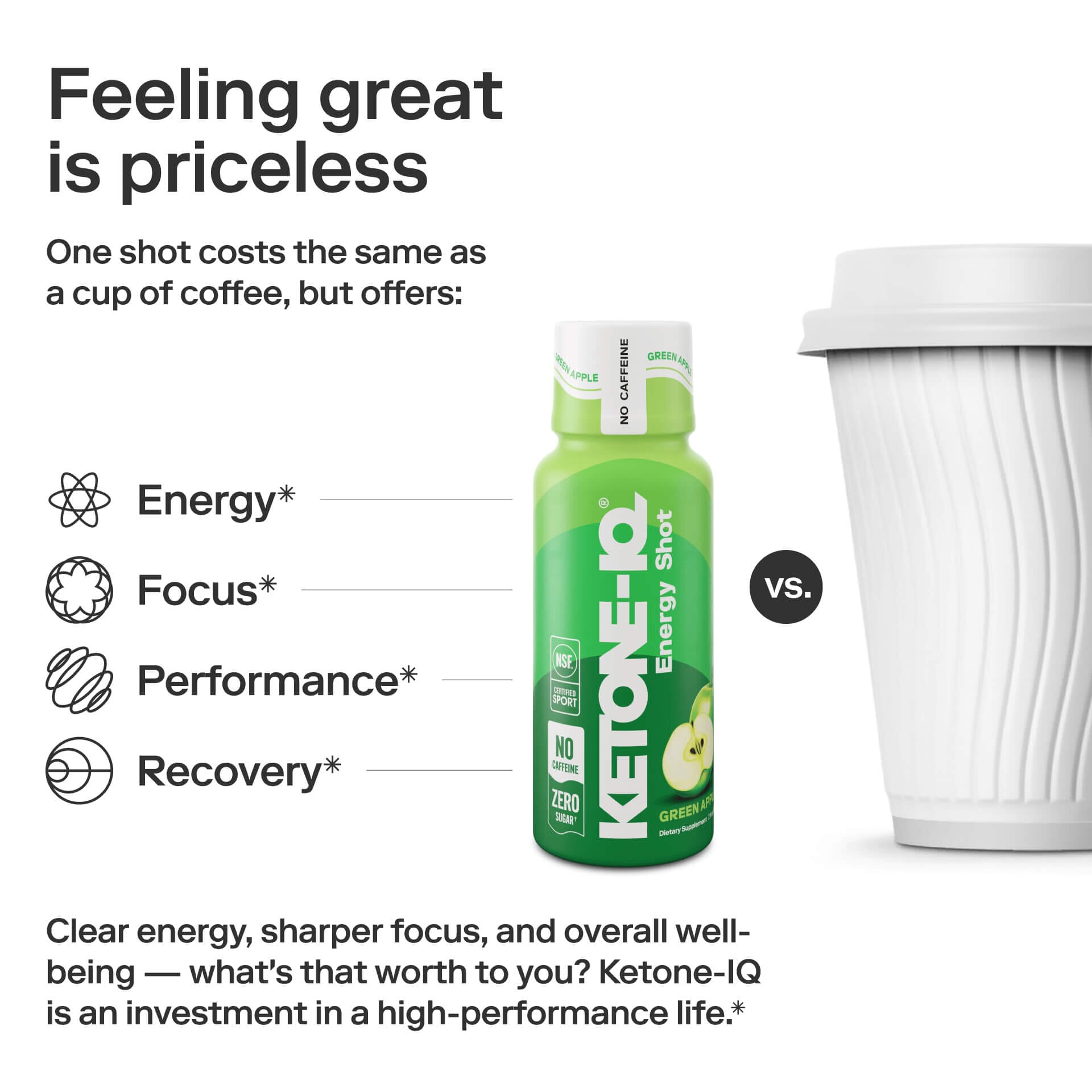 Ketone-IQ No Caffeine Shot Green Apple Ketone-IQ Shot Green Apple Base H.V.M.N. 