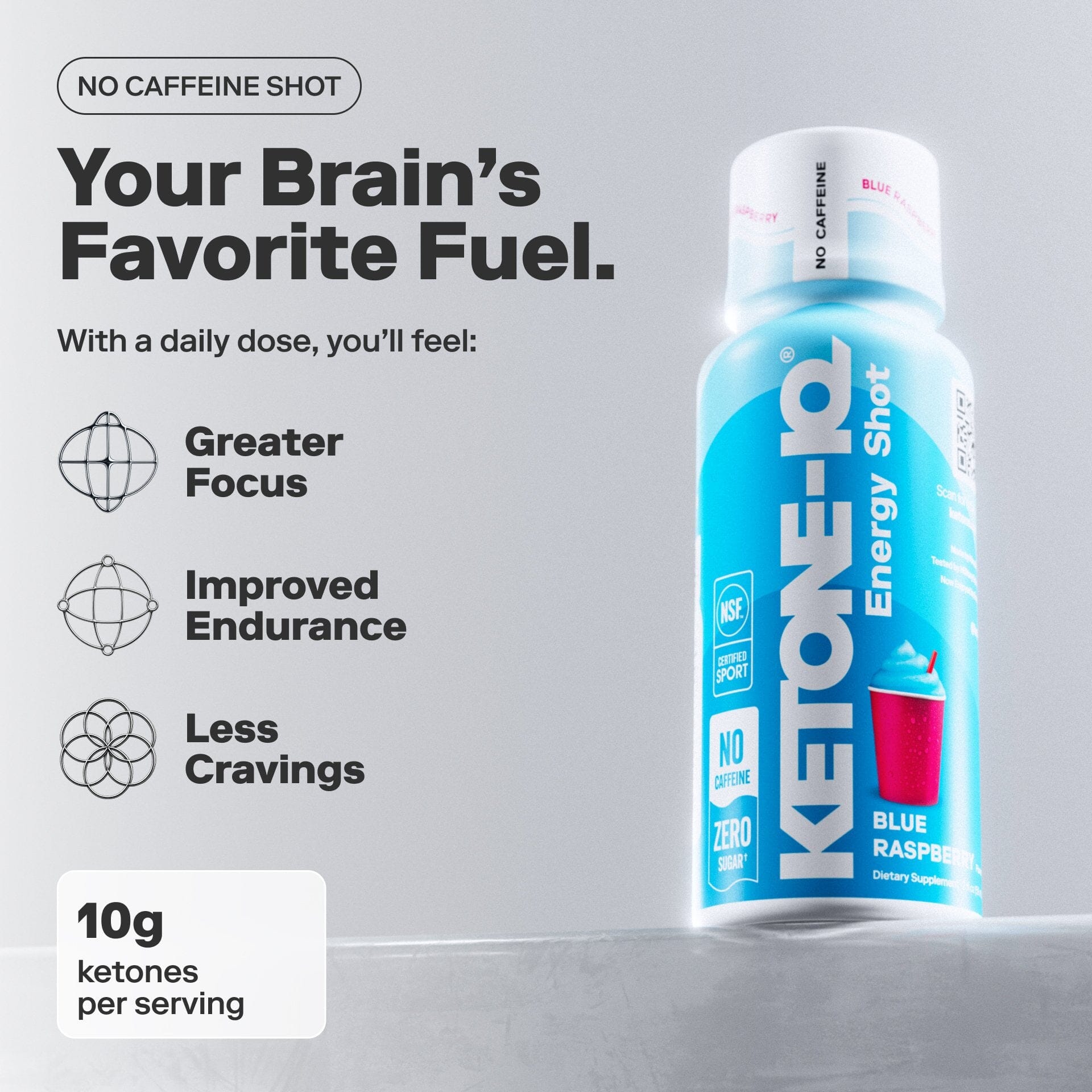 ヘイニリータフフタ　ジャー『KETO』 Ketone-IQ® No Caffeine Blue Raspberry Shot | Steady Focus Fuel
