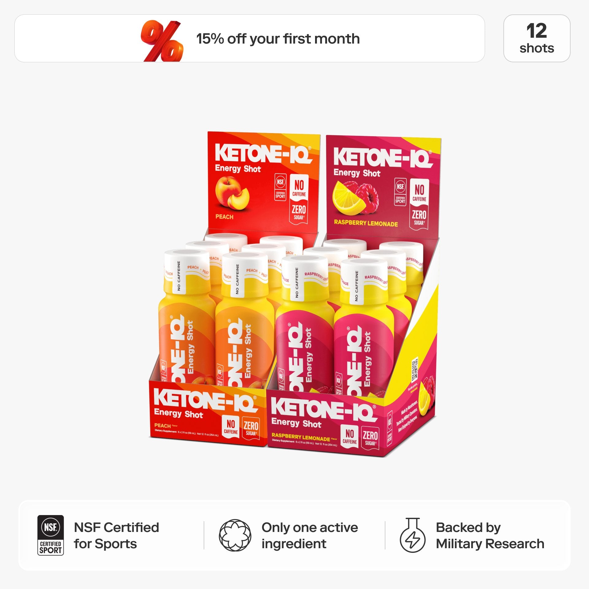 Ketone-IQ® No Caffeine Original Shot | Focus & Steady Energy