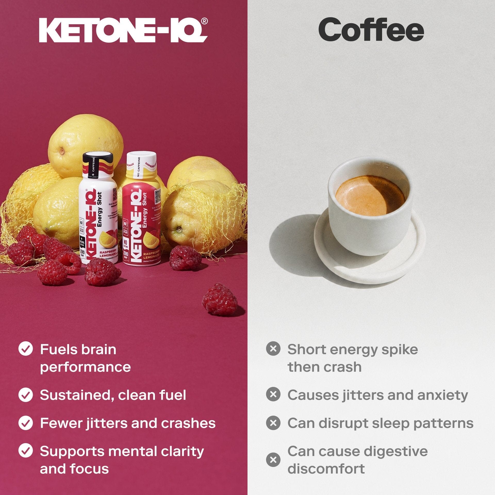 Ketone-IQ® No Caffeine Peach Shot | Focus & Steady Energy