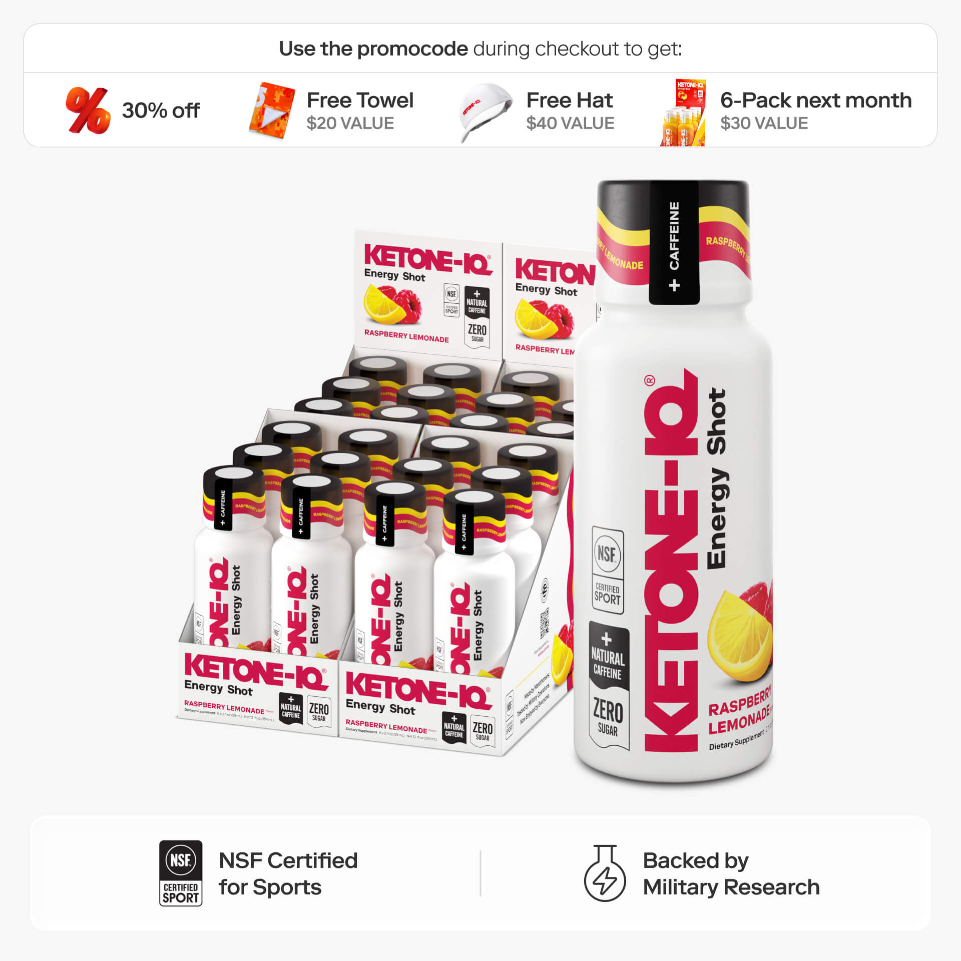 Ketone-IQ +Caffeine Shot Raspberry Lemonade – Ketone-IQ®